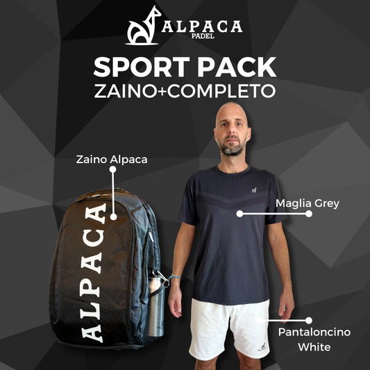 SPORT PACKS Zaino bianco + completo grey w